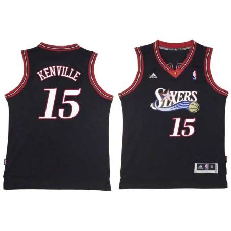 Black Throwback Billy Kenville Twill Basketball Jersey -76ers #15 Kenville Twill Jerseys, FREE SHIPPING