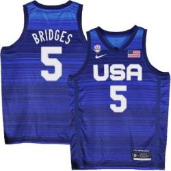 Mikal Bridges Basketball World Cup 2023 Team USA #5 Navy Jersey