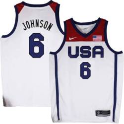 Cameron Johnson Basketball World Cup 2023 Team USA #6 White Jersey