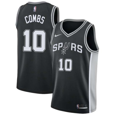 Black Glen Combs Twill Basketball Jersey -Spurs #10 Combs Twill Jerseys, FREE SHIPPING