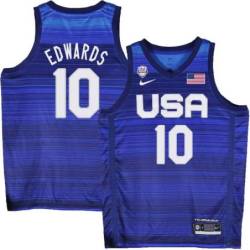 Anthony Edwards Basketball World Cup 2023 Team USA #10 Navy Jersey