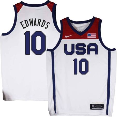 Anthony Edwards Basketball World Cup 2023 Team USA #10 White Jersey