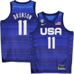 Jalen Brunson Basketball World Cup 2023 Team USA #11 Navy Jersey