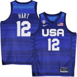 Josh Hart Basketball World Cup 2023 Team USA #12 Navy Jersey
