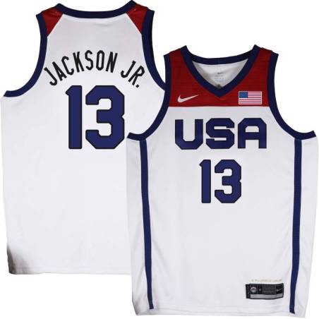 Jaren Jackson Jr. Basketball World Cup 2023 Team USA #13 White Jersey