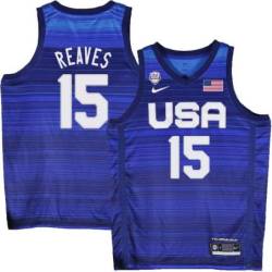 Austin Reaves Basketball World Cup 2023 Team USA #15 Navy Jersey