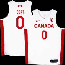 Luguentz Dort Basketball World Cup 2023 Team Canada #0 White Jersey