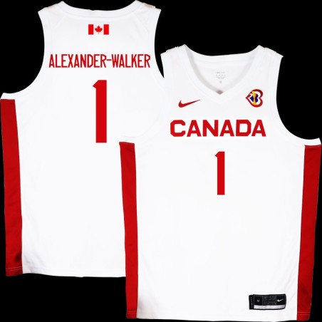 Nickeil Alexander-walker Basketball World Cup 2023 Team Canada #1 White Jersey
