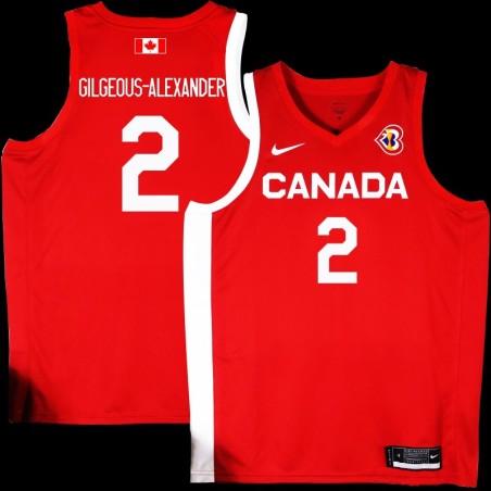 Shai Gilgeous-alexander Basketball World Cup 2023 Team Canada #2 Red Jersey