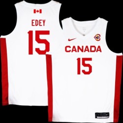 Zach Edey Basketball World Cup 2023 Team Canada #15 White Jersey