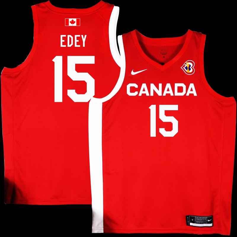 Zach Edey Basketball World Cup 2023 Team Canada #15 Red Jersey