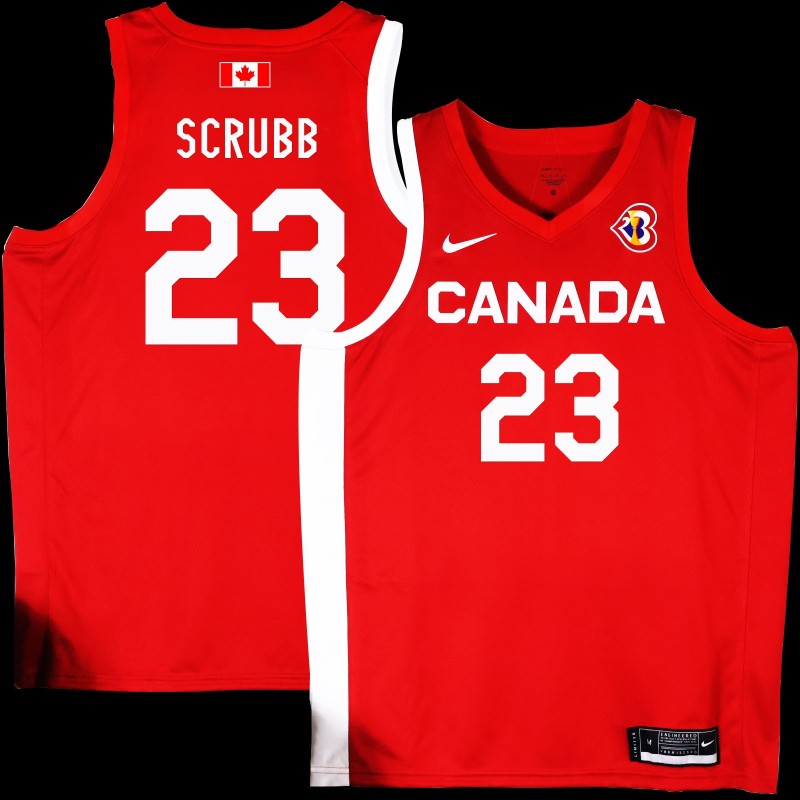 Phil Scrubb Basketball World Cup 2023 Team Canada #23 Red Jersey