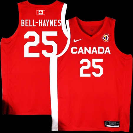 Trae Bell-haynes Basketball World Cup 2023 Team Canada #25 Red Jersey