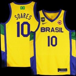 Tim Soares Basketball World Cup 2023 Team Brasil #10 Yellow Jersey