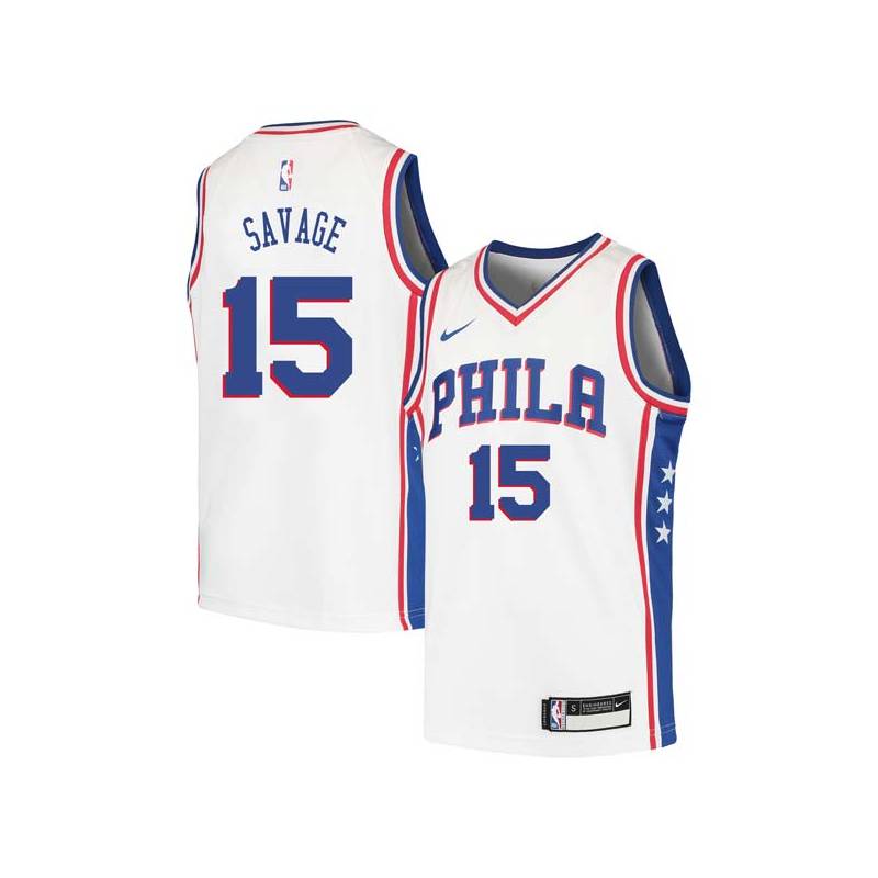 White Don Savage Twill Basketball Jersey -76ers #15 Savage Twill Jerseys, FREE SHIPPING