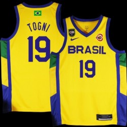 Raul Neto Togni Basketball World Cup 2023 Team Brasil #19 Yellow Jersey
