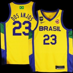 Felipe Dos Anjos Basketball World Cup 2023 Team Brasil #23 Yellow Jersey