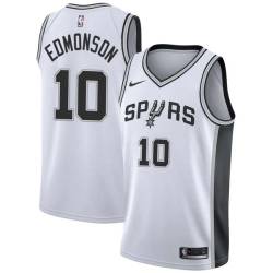 White Keith Edmonson Twill Basketball Jersey -Spurs #10 Edmonson Twill Jerseys, FREE SHIPPING