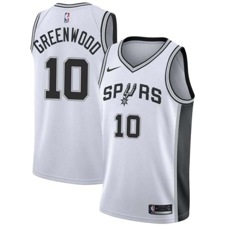 White Dave Greenwood Twill Basketball Jersey -Spurs #10 Greenwood Twill Jerseys, FREE SHIPPING