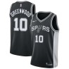 Black Dave Greenwood Twill Basketball Jersey -Spurs #10 Greenwood Twill Jerseys, FREE SHIPPING