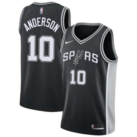 Black Michael Anderson Twill Basketball Jersey -Spurs #10 Anderson Twill Jerseys, FREE SHIPPING