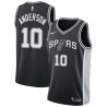 Black Michael Anderson Twill Basketball Jersey -Spurs #10 Anderson Twill Jerseys, FREE SHIPPING