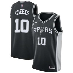 Black Maurice Cheeks Twill Basketball Jersey -Spurs #10 Cheeks Twill Jerseys, FREE SHIPPING