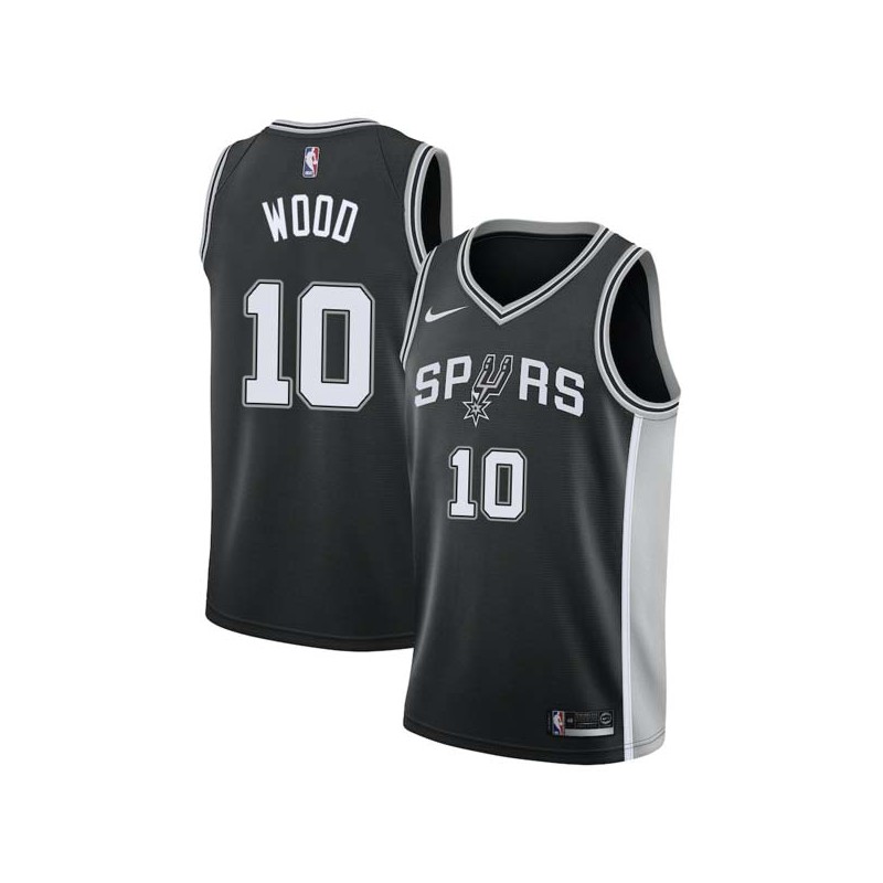 Black David Wood Twill Basketball Jersey -Spurs #10 Wood Twill Jerseys, FREE SHIPPING