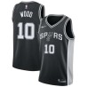 Black David Wood Twill Basketball Jersey -Spurs #10 Wood Twill Jerseys, FREE SHIPPING