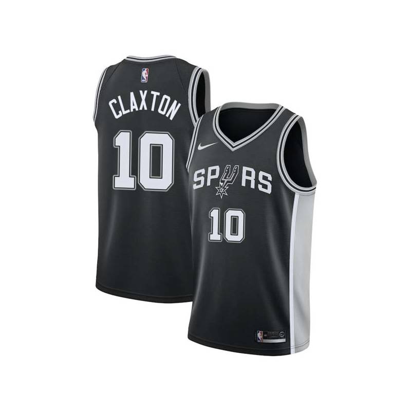 Black Speedy Claxton Twill Basketball Jersey -Spurs #10 Claxton Twill Jerseys, FREE SHIPPING