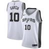 White Alex Garcia Twill Basketball Jersey -Spurs #10 Garcia Twill Jerseys, FREE SHIPPING