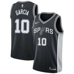 Black Alex Garcia Twill Basketball Jersey -Spurs #10 Garcia Twill Jerseys, FREE SHIPPING