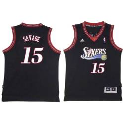 Black Throwback Don Savage Twill Basketball Jersey -76ers #15 Savage Twill Jerseys, FREE SHIPPING