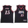 Black Throwback Don Savage Twill Basketball Jersey -76ers #15 Savage Twill Jerseys, FREE SHIPPING