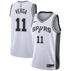 White Bob Verga Twill Basketball Jersey -Spurs #11 Verga Twill Jerseys, FREE SHIPPING