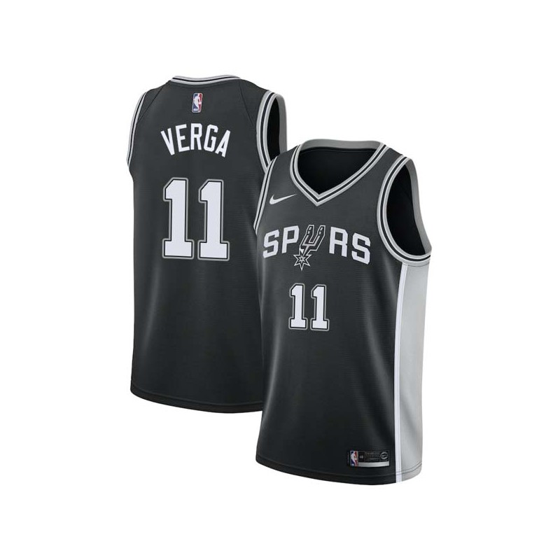 Black Bob Verga Twill Basketball Jersey -Spurs #11 Verga Twill Jerseys, FREE SHIPPING