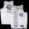 Thunder #42 Lucius Allen 2021-22City White Jersey with Love's sponsor patch