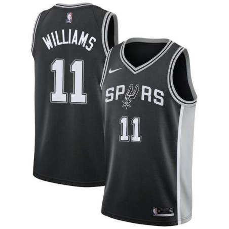 Black Ray Williams Twill Basketball Jersey -Spurs #11 Williams Twill Jerseys, FREE SHIPPING