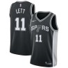 Black Clifford Lett Twill Basketball Jersey -Spurs #11 Lett Twill Jerseys, FREE SHIPPING