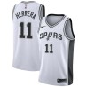 White Carl Herrera Twill Basketball Jersey -Spurs #11 Herrera Twill Jerseys, FREE SHIPPING