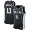 Black Brandon Williams Twill Basketball Jersey -Spurs #11 Williams Twill Jerseys, FREE SHIPPING