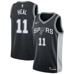 Black Shane Heal Twill Basketball Jersey -Spurs #11 Heal Twill Jerseys, FREE SHIPPING