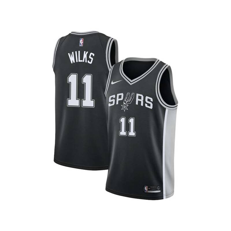 Black Mike Wilks Twill Basketball Jersey -Spurs #11 Wilks Twill Jerseys, FREE SHIPPING