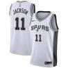 White Cedric Jackson Twill Basketball Jersey -Spurs #11 Jackson Twill Jerseys, FREE SHIPPING