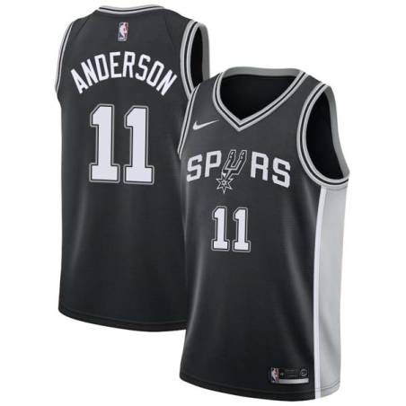 Black James Anderson Twill Basketball Jersey -Spurs #11 Anderson Twill Jerseys, FREE SHIPPING