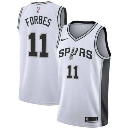 White Bryn Forbes Twill Basketball Jersey -Spurs #11 Forbes Twill Jerseys, FREE SHIPPING