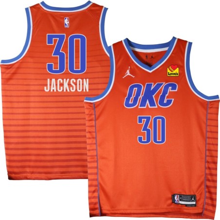 Thunder #30 Wardell Jackson Orange Jersey with Love's sponsor patch