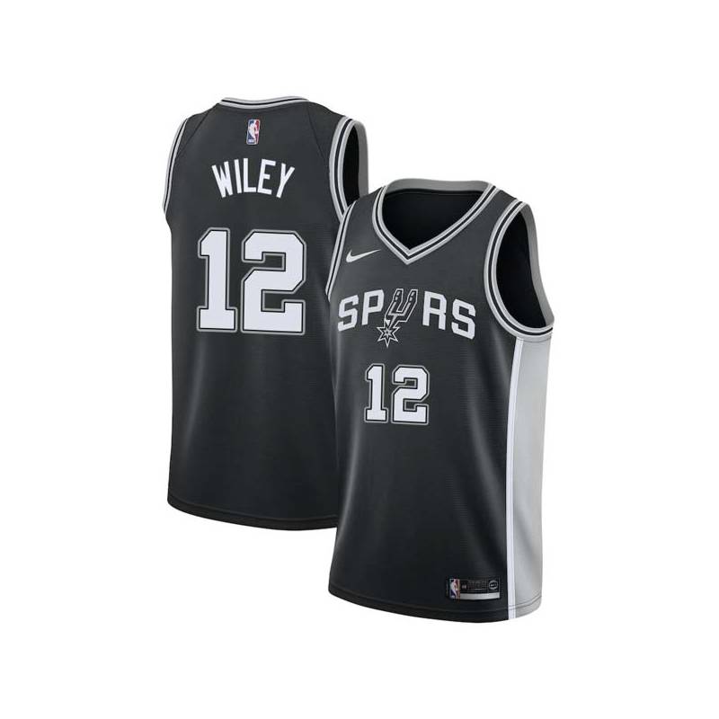 Black Gene Wiley Twill Basketball Jersey -Spurs #12 Wiley Twill Jerseys, FREE SHIPPING