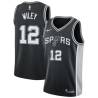 Black Gene Wiley Twill Basketball Jersey -Spurs #12 Wiley Twill Jerseys, FREE SHIPPING