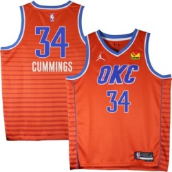 Thunder #34 Terry Cummings Orange Jersey with Love's sponsor patch